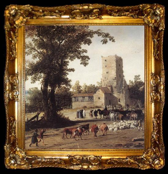framed  POST, Pieter Jansz Italianate Landscape with the Parting of Jacob and Laban zg, ta009-2